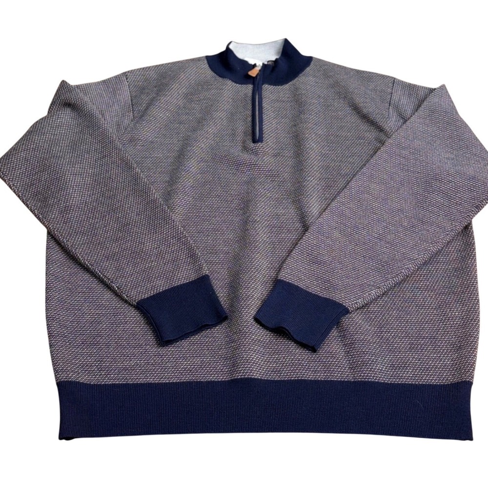 Peter Millar Quarter Zip Sweater Mens XL 100% Italian Merino Wool EUC Luxury